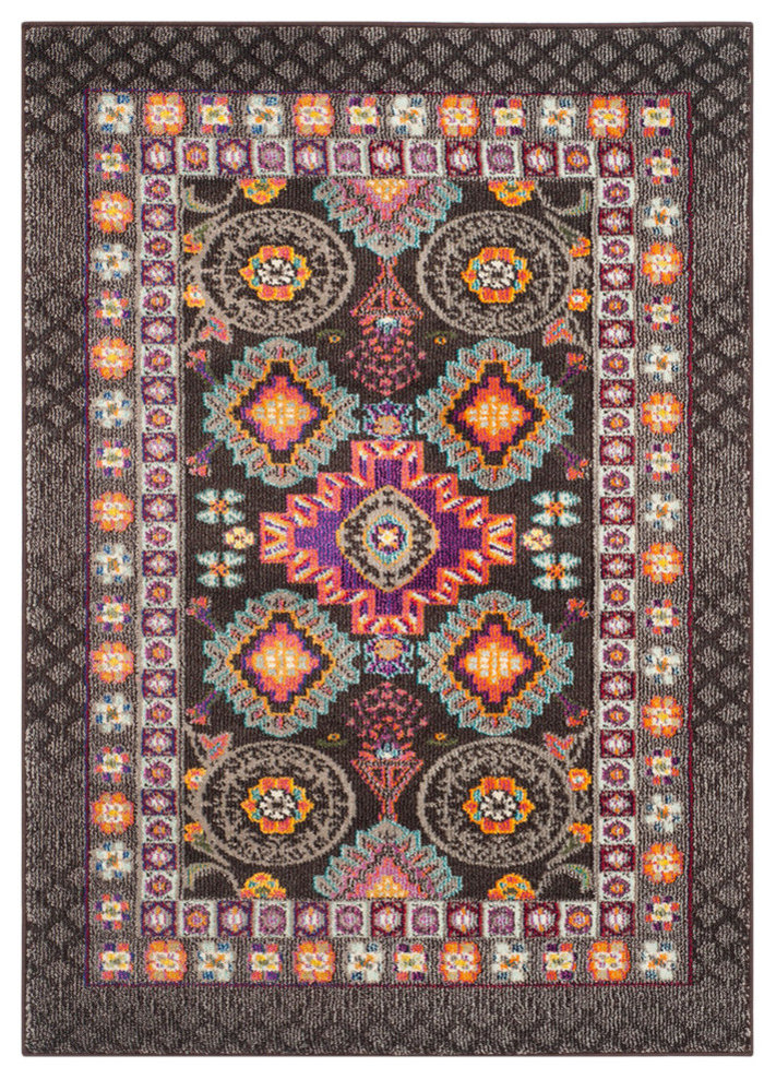Safavieh Monaco Collection MNC240 Rug, Brown/Multi, 3' X 5'