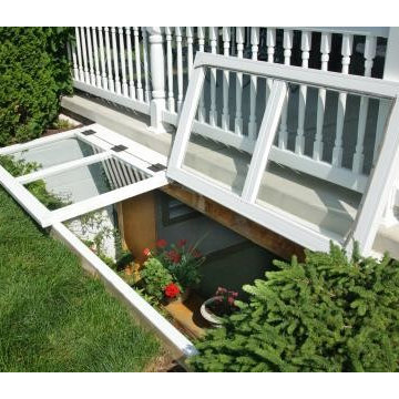 Basement Egress Window opens for fresh air