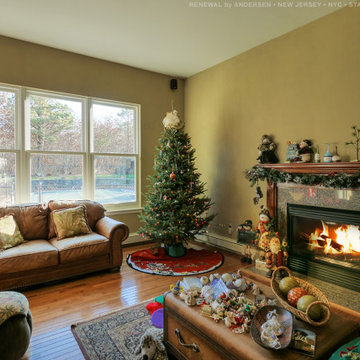 Festive Family Room with New Double Hung Windows - Renewal by Andersen NJ / NYC