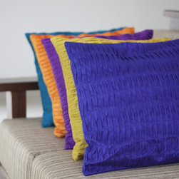 Royal blue textured pillow - Products