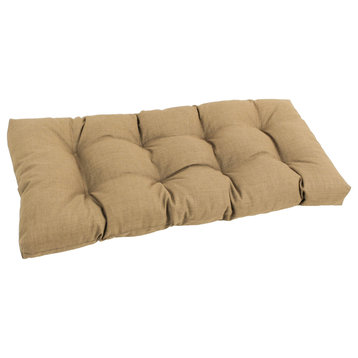 42"X19" Squared Solid Spun Polyester Tufted Loveseat Cushion, Sandstone