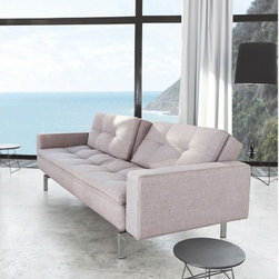 "Innovation USA" Dublexo Deluxe Begum Gray Sofa Bed with Armrests with Chrome Le - Sofas