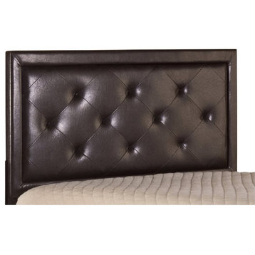 Hillsdale Becker Faux Leather Tufted Queen Panel Headboard With Frame in Brown