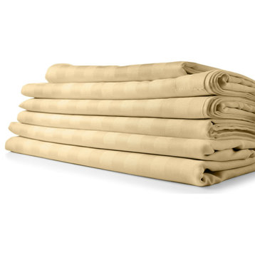 4 Piece Sheet Set 1800 Count Bamboo Feel Dobby Stripe Deep Pockets