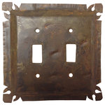 Quintana Roo - Rustic Tin Switch Plates/Switchplates/Outlet Covers/Plate Covers, Cut Corners, D - Hand Crafted Switch Plates/Outlet Covers with rounded or cut corners and a rustic rusted finish. Available in a wide variety of configurations, from single outlets to 6-toggle switch plate.