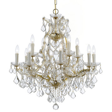 Maria Theresa 13 Light Spectra Crystal Gold Chandelier