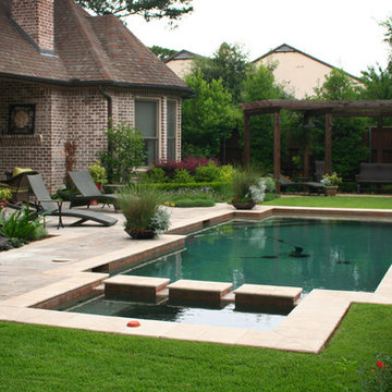 Contemporary Pool Compliments English Garden Style