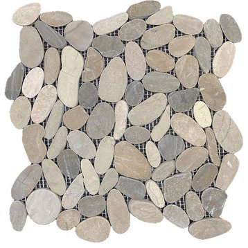 Botany Bay Pebbles Series Sliced Pebbles Tile - Jervis Bay Blend