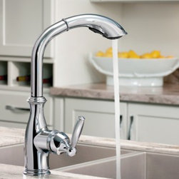 Moen Brantford Chrome one-handle high arc pullout kitchen faucet - Kitchen Faucets
