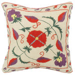 Bareens Designer Rugs - Rustic Zhou Kilim Suzani Handmade Pillow - Embellish your home with this timeless casual chic handmade Suzani Embroidered pillow made with gorgeous soft luxurious color pallet and an intricate design. Handmade pattern with beautiful color combination and unique majestic intricate design this handmade pillow is a mesmerizing addition to any d�cor. An intricate design and exquisite coloration make this handmade pillow a standout piece in any decor.