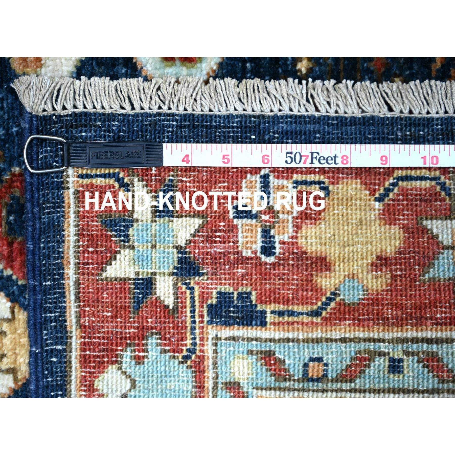 Prussian Rugs Prussian Blue with Carmine Red Border Fine Aryana Karajeh Design Rug 2 ...