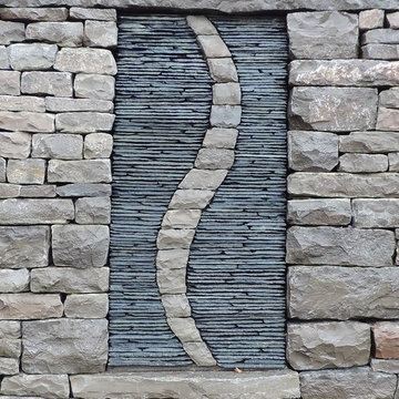 Dry Stone Canada. Wall with Slate Panel