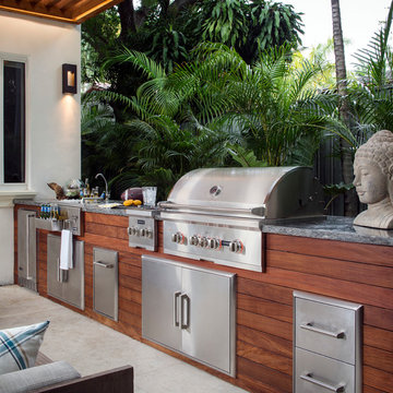 Coconut Grove Modern Pergola & Outdoor Kitchen