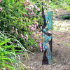 Stained Glass Garden Sculpture, Beach Decor, "Butterfly Wings"