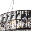 LNC Modern/Contemporary 8-Light Black Drum Crystal Chandeliers