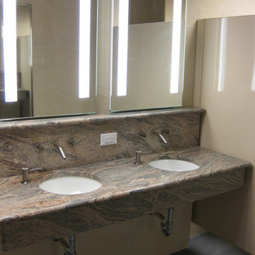 Double Vanity with Seura Lumin Lighted Mirrors