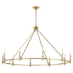 Kichler Lighting, LLC. - Carrick Chandelier, Black, Champagne Bronze, 10 Light - Delicate in nature, the Carrick chandelier brings a light and airy look to a traditional, classic design. Inspired by historic ring forms, this chandelier features a wide, flat ring and candlesticks that appear to float off its edge, giving guests a unique perspective, from every angle. Subtle bobeche detailing on each candlestick completes the design.