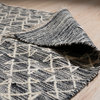 EORC Black Handwoven Wool Punja Kilim Rug 4' x 6'