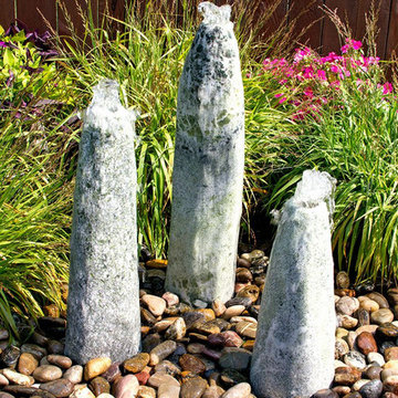Green Marble Triple Pillar Fountain