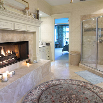 Master Bath With Fireplace