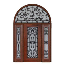 Prehung Sidelites-Transom Door 80 Fiberglass Genoa Full Lite - Front Doors
