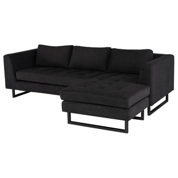 Nuevo Furniture Matthew Sectional Sofa in Coal/Black