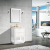 Avanity Allie 24 in. Vanity in White w/ Gold Trim and Crema Marfil Marble Top