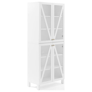 Cassai Tall Kitchen Storage Pantry White - 2 Stackable Pantries