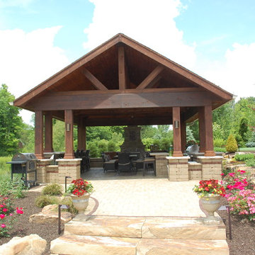 Backyard Fireplace and Grill
