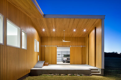 Inspiration for a mid-sized contemporary attached two-car garage in Austin.