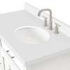 Ariel Kensington 43" Right Oval Sink Bath Vanity, White, 1.5" White Quartz