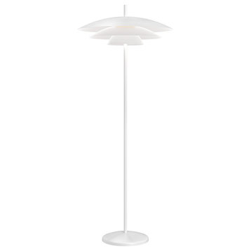 Sonneman Studio Exclusives Shells 1-Light 24" Floor Lamp, Satin White, 3545-03