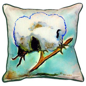 Betsy Drake Cotton ball Flower Extra Large 22 X 22 Indoor / Outdoor Pillow