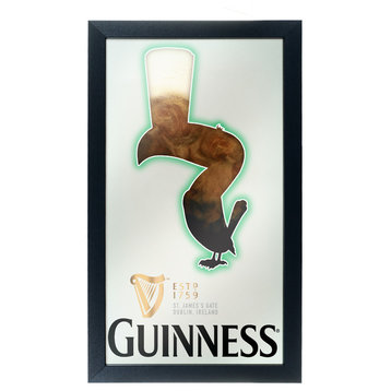 Guinness Framed Mirror Wall Plaque 15 x 26 Inches, Feathering