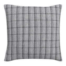 Nova Sky Gray Plaid Decorative Pillow - Decorative Pillows