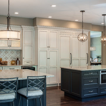 Hopkinton kitchen, Transitional kitchen with two islands