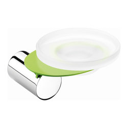 Secret Bath. Wall soap dish. Chrome-Green. Giselle Collection. - Soap Dishes & Holders