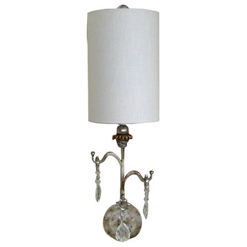 Tivoli 1 Light Wall Sconce, Cream Patina With Silver And Gold