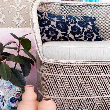 Custom double welted settee cushion