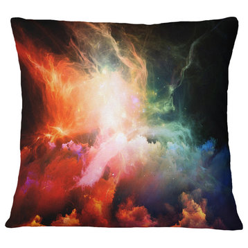 Colorful Nebulae Contemporary Throw Pillow, 16"x16"