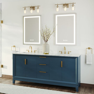 The Ezra Bathroom Vanity, Monarch Blue, 72", Double Sink, Freestanding