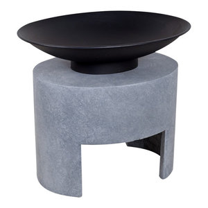 Grey//Black Ivyline Rectangular Firebowl and Console Firepit