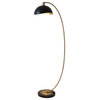 Luna Bella Chairside Arc Floor Lamp - Brass/Gold Leaf, Black