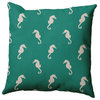 Sea Horses Polyester Indoor Pillow, Kelly Green, 20"x20"