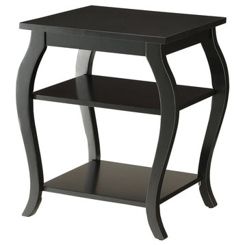 Belding Collection 2-Shelf End Table, Black