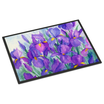 Ibd0256Jmat Purple Iris Indoor Or Outdoor Mat, 24"x36", Multicolor