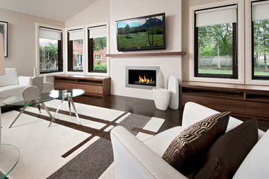 Trendy living room photo in Ottawa
