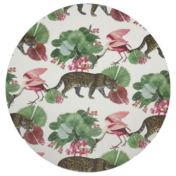 Leopard Walk Colorful 16" Round Pebble Placemats, Set of 4