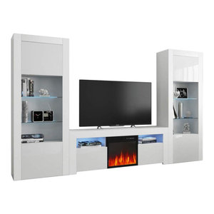 Milano 145ef Electric Fireplace 58 Tv Stand Modern