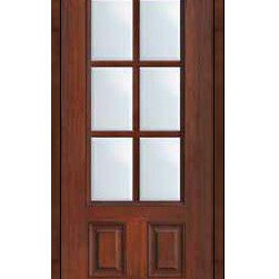 French Single Door 80 Fiberglass 3/4 Lite 6 Lite SDL Glass - Patio Doors
